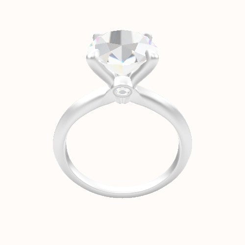 Knife Edge Engagement Ring With Accent Diamond Head