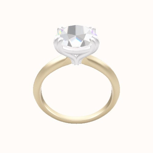 Knife Edge Engagement Ring With Double Prongs Head