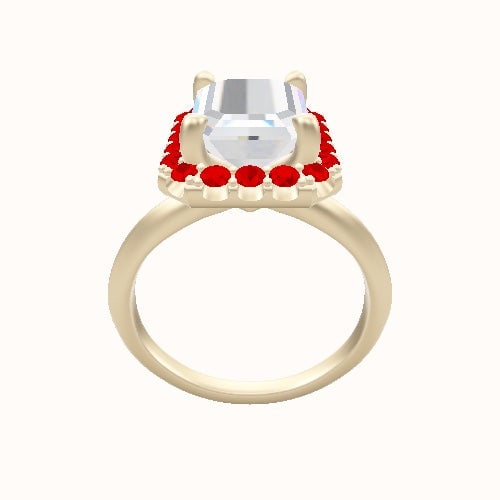 Knife Edge Engagement Ring With Halo Head