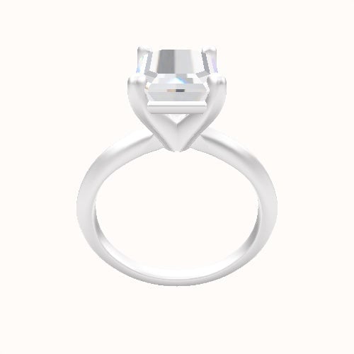 Knife Edge Engagement Ring With High Set Four Prong Head