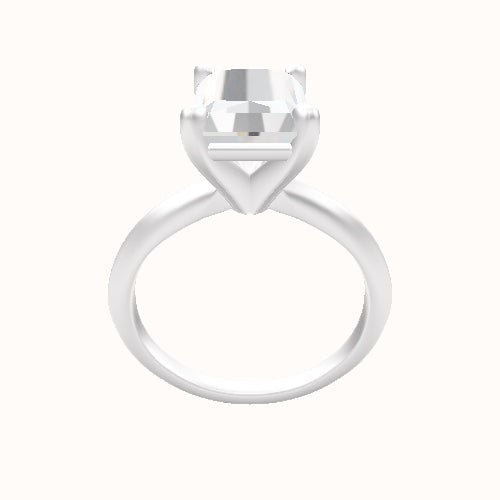Knife Edge Engagement Ring With High Set Four Prong Head