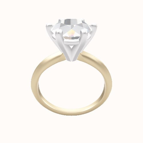 Knife Edge Engagement Ring With High Set Six Prong Head