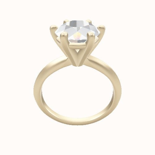 Knife Edge Engagement Ring With High Set Six Prong Head