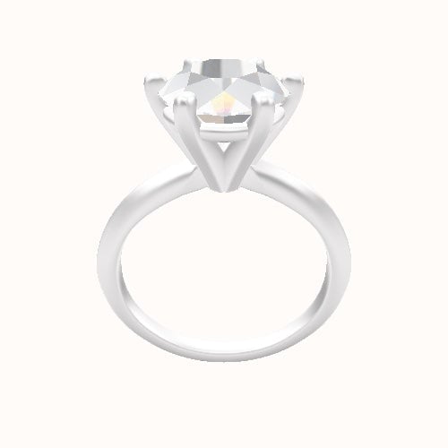 Knife Edge Engagement Ring With High Set Six Prong Head