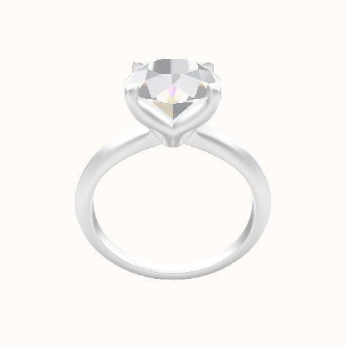 Knife Edge Engagement Ring With Petal Four Prong Head