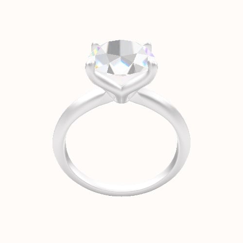 Knife Edge Engagement Ring With Petal Four Prong Head