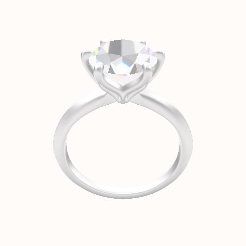 Knife Edge Engagement Ring With Petal Six Prong Head