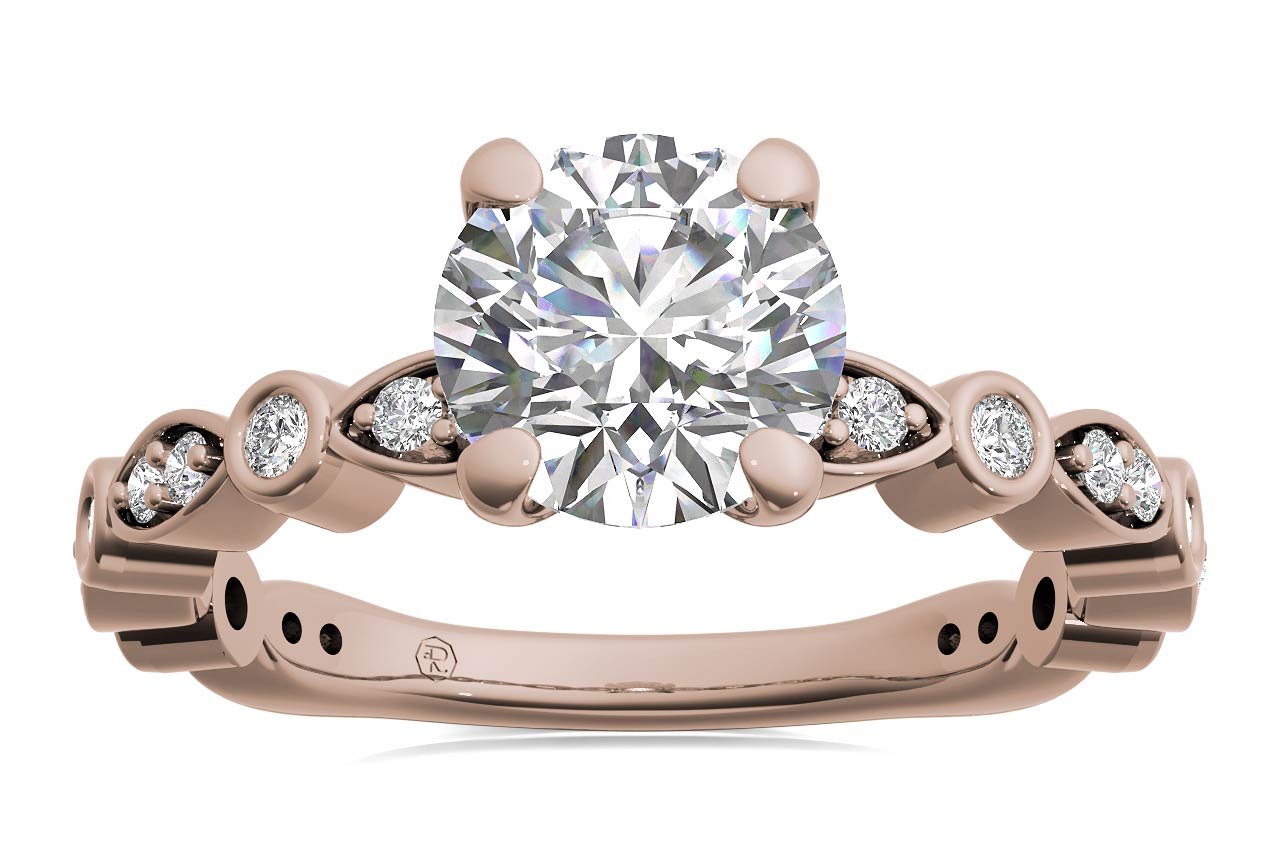 18kt rose gold/round/front