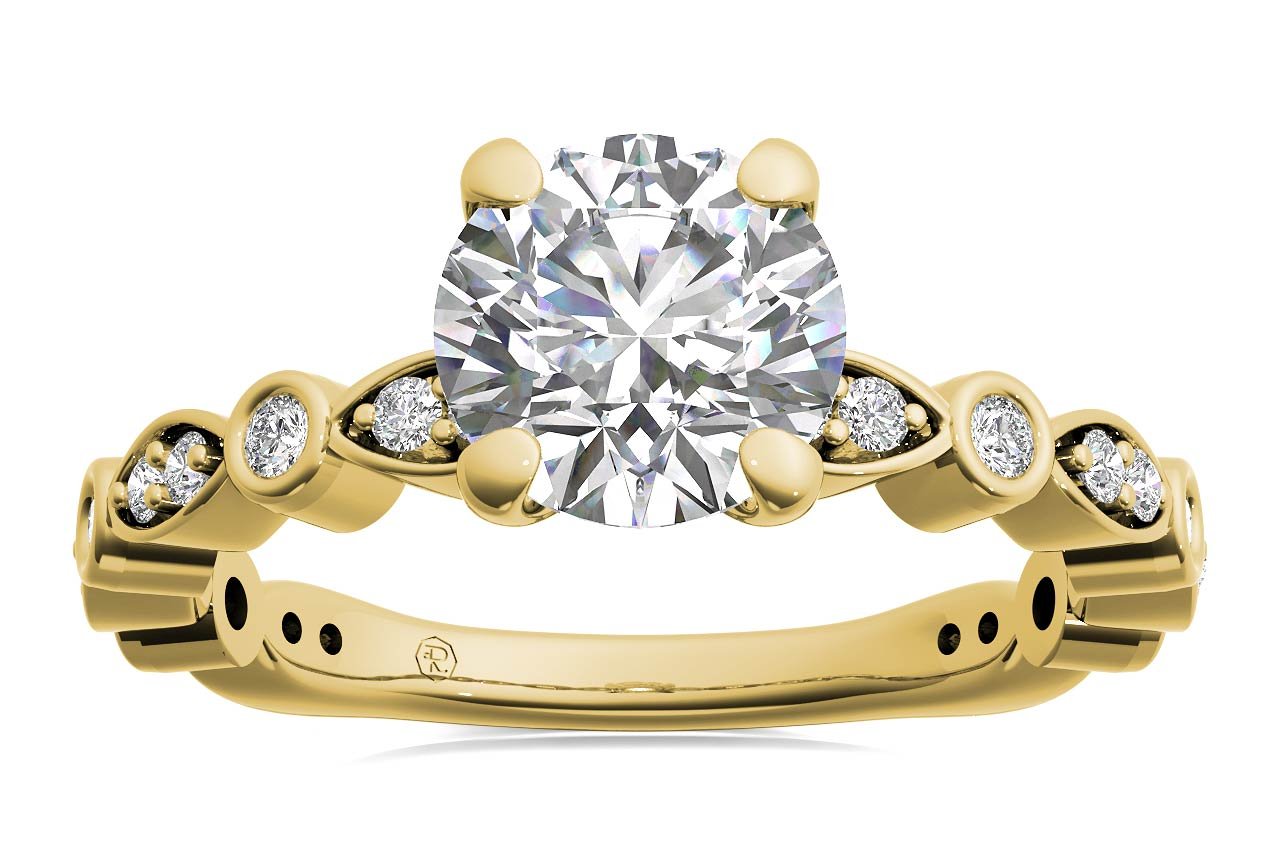 18kt yellow gold/round/front