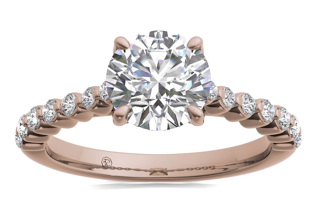 18kt rose gold/round/cushion/princess/radiant/oval/emerald/front