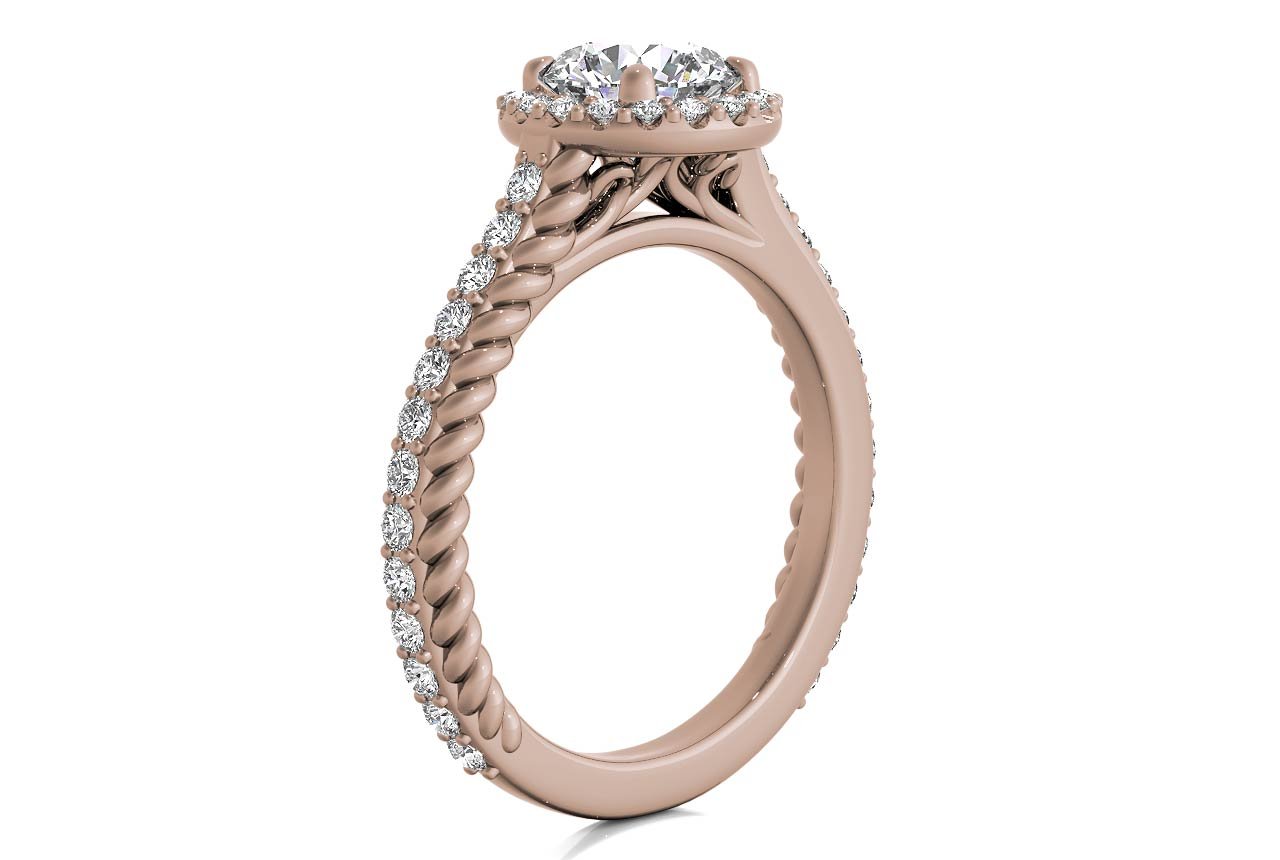 18kt rose gold / round / side