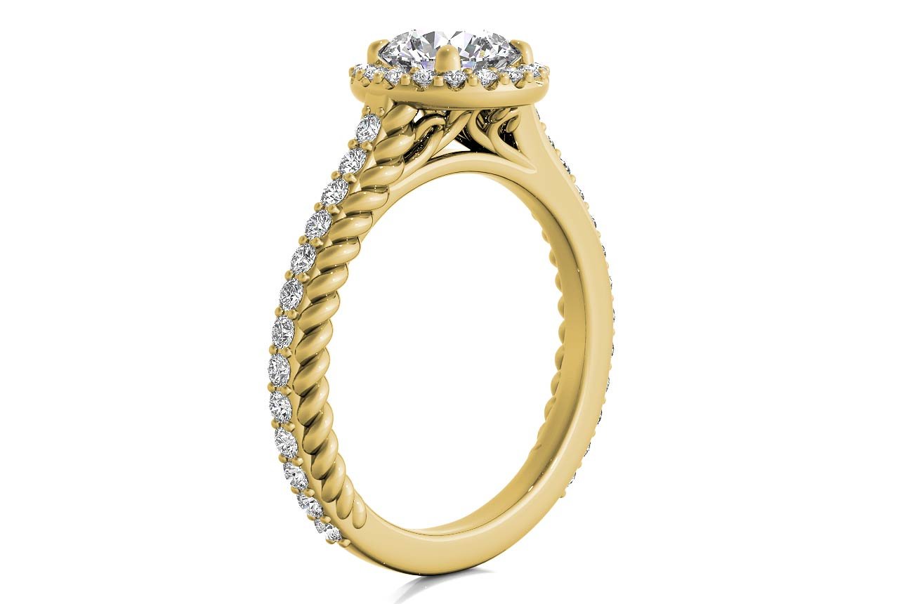 18kt yellow gold / round / side