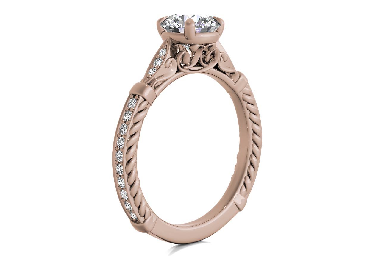 18kt Rose Gold / Round / side