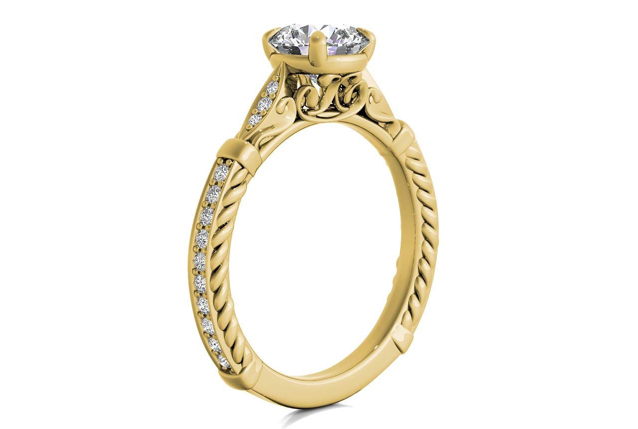 18kt Yellow Gold / Round / Side