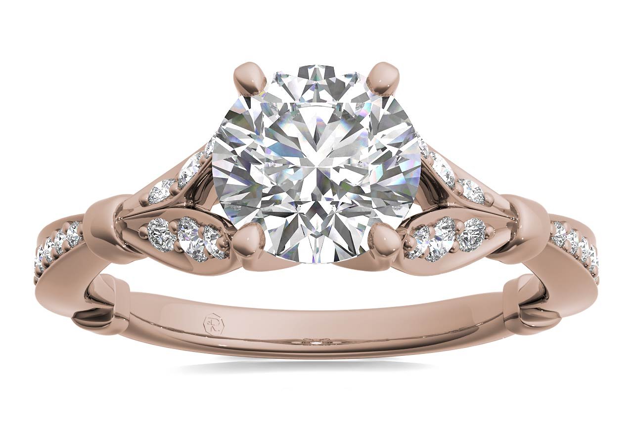 18kt rose gold/round/top