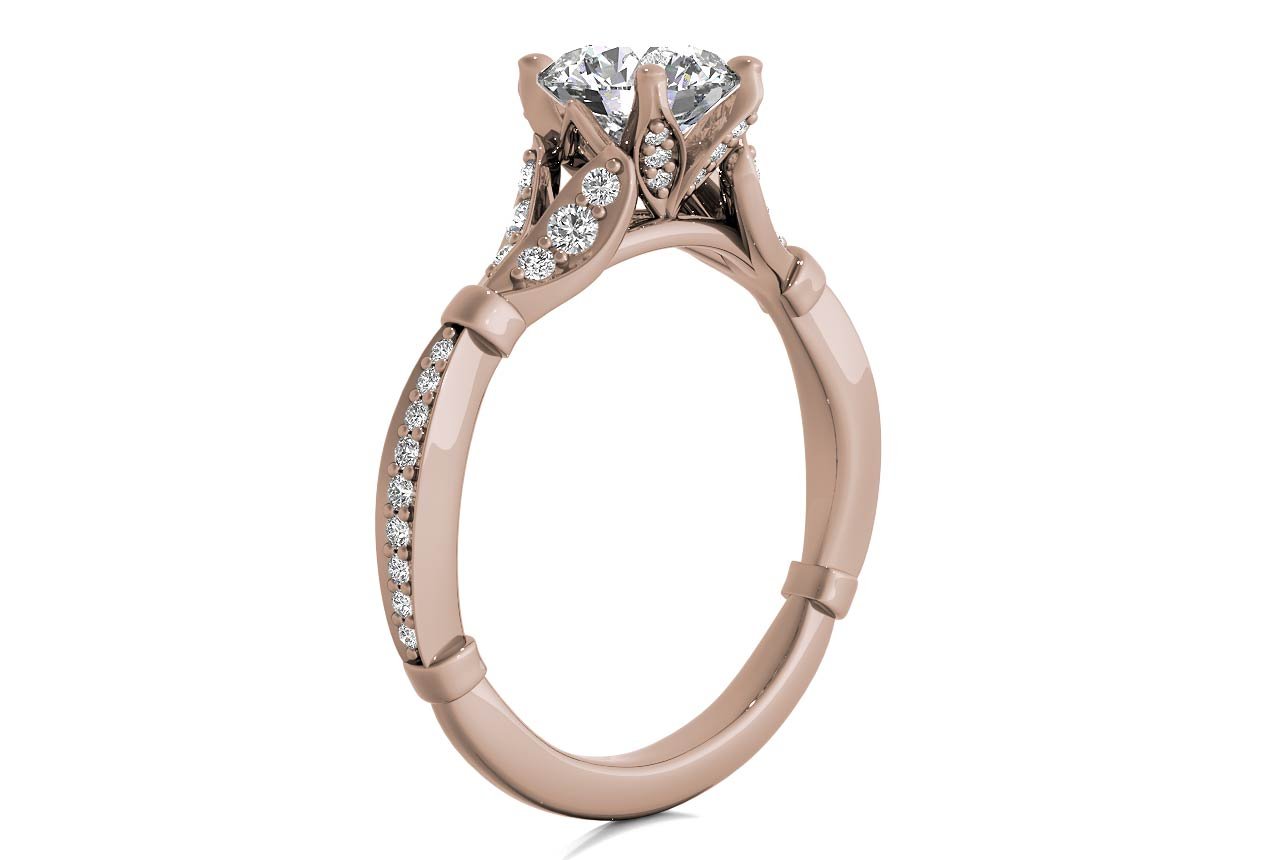 18kt rose gold/round/front