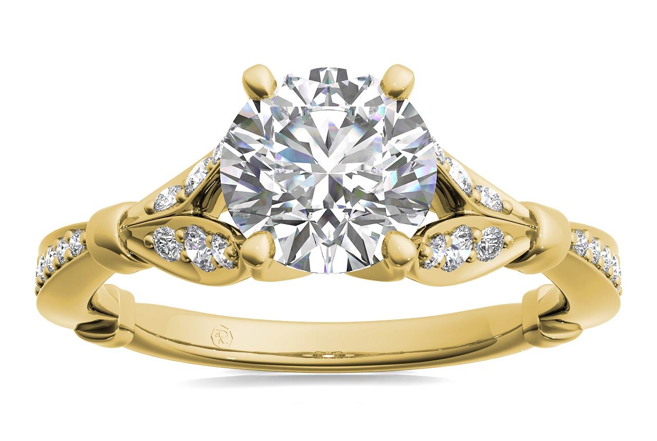 18kt yellow gold/round/top