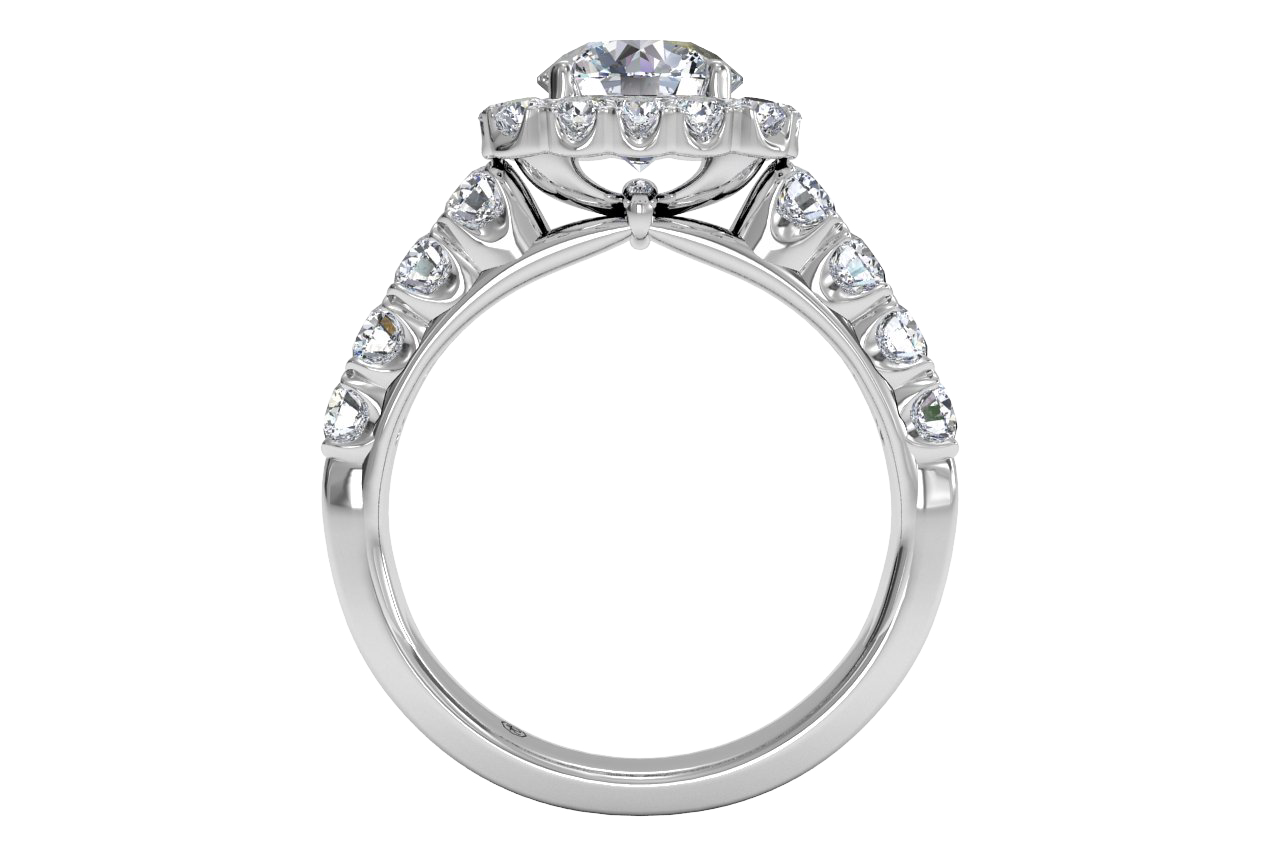 18kt white gold/round/front