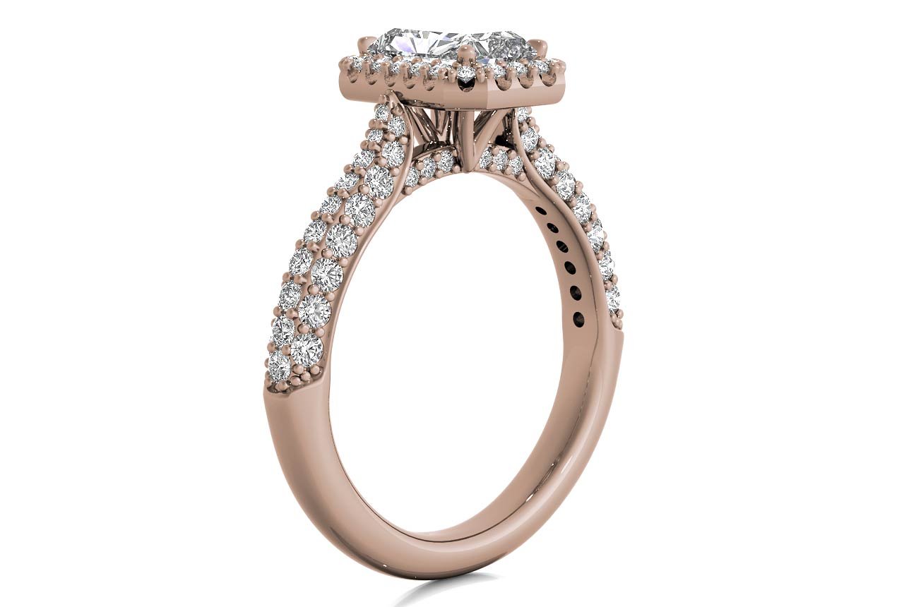 18kt rose gold/radiant/side