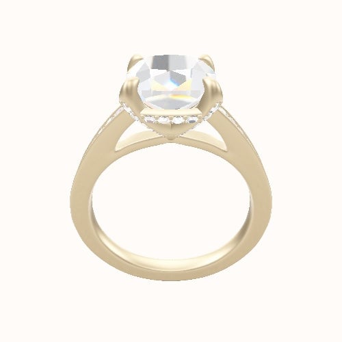 Micropave Cathedral Engagement Ring With Pave Basket Head