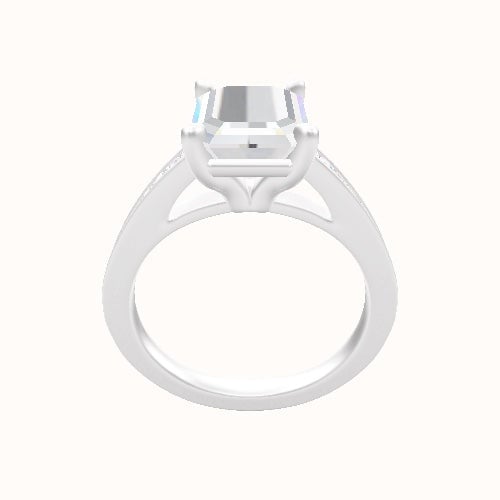 Micropave Cathedral Engagement Ring With Standard Four Prong Head