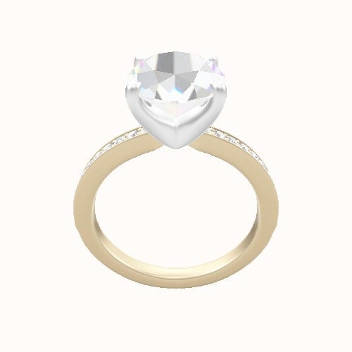 Micropave Engagement Ring With Four Prong Head