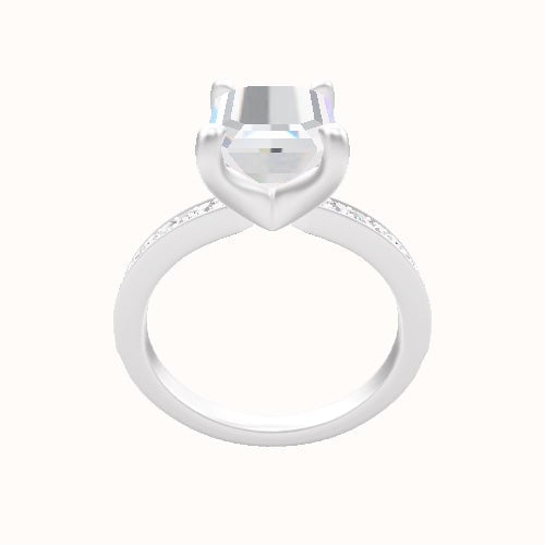 Micropave Engagement Ring With Four Prong Head