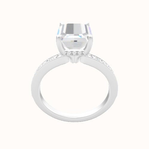 Micropave Engagement Ring With Front set gallery Head