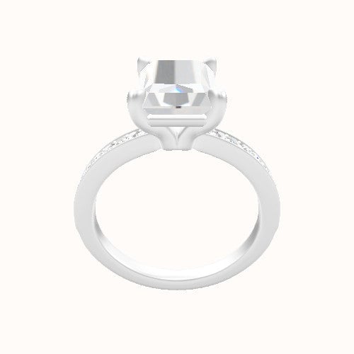 Micropave Engagement Ring With Standard Four Prong Head