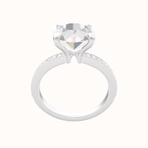 Micropave Engagement Ring With X Gallery Head