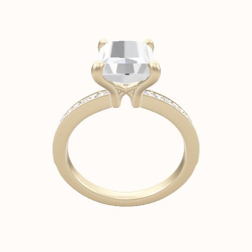 Micropave Engagement Ring With X Gallery Head