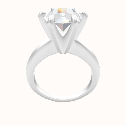 Modern Knife Edge Engagement Ring With Classic Six Prong Head