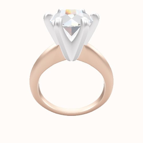 Modern Knife Edge Engagement Ring With Classic Six Prong Head