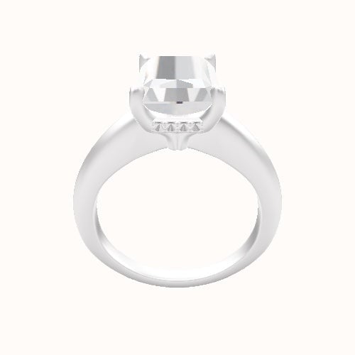 Modern Knife Edge Engagement Ring With Front set gallery Head