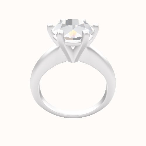 Modern Knife Edge Engagement Ring With High Set Six Prong Head