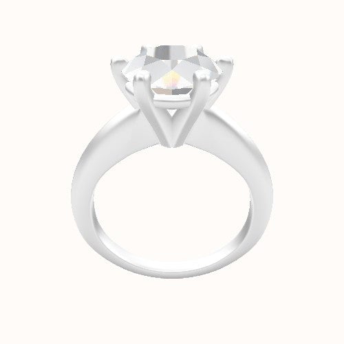 Modern Knife Edge Engagement Ring With High Set Six Prong Head