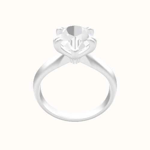 Modified Knife Edge Engagement Ring With Double Prongs Head