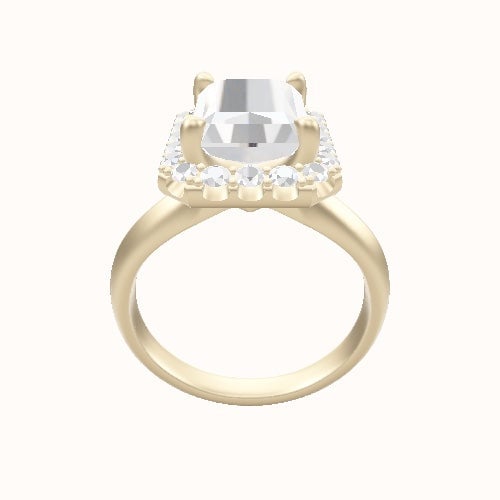 Modified Knife Edge Engagement Ring With Halo Head