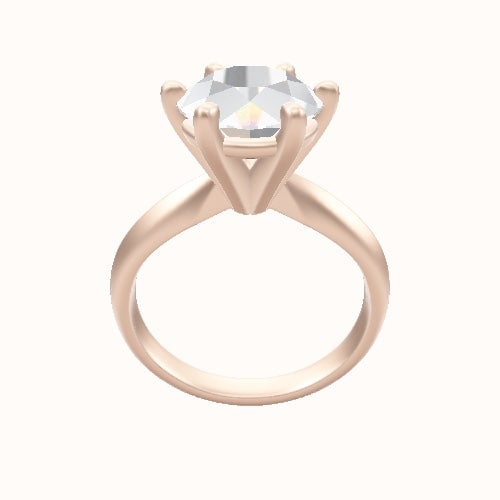 Modified Knife Edge Engagement Ring With High Set Six Prong Head