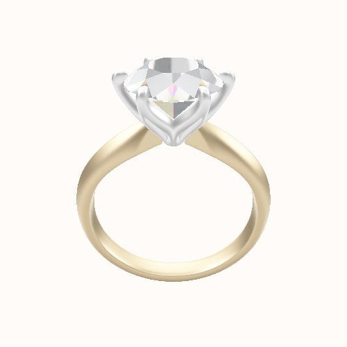 Modified Knife Edge Engagement Ring With Petal Six Prong Head
