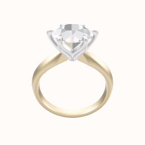 Modified Knife Edge Engagement Ring With Petal Six Prong Head