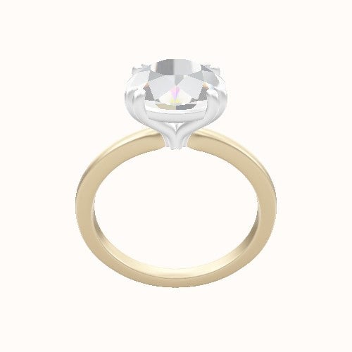 Open Solitaire Engagement Ring With Double Prongs Head