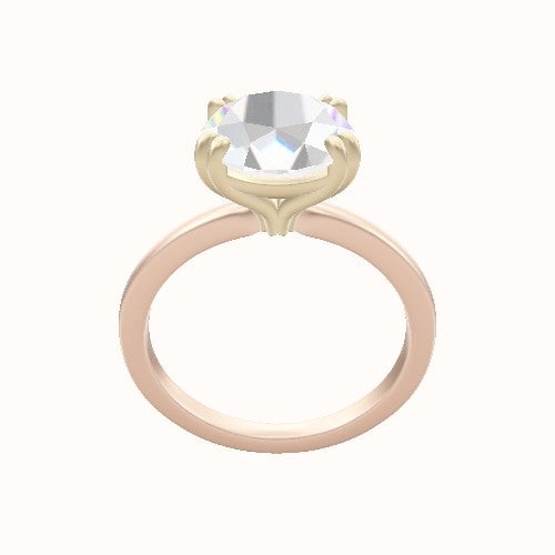 Open Solitaire Engagement Ring With Double Prongs Head