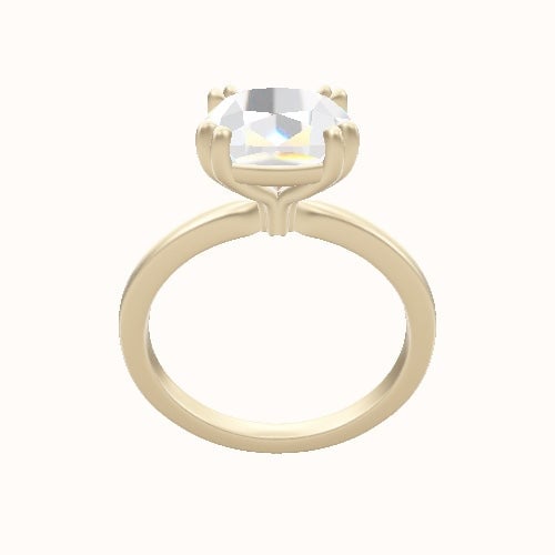 Open Solitaire Engagement Ring With Double Prongs Head