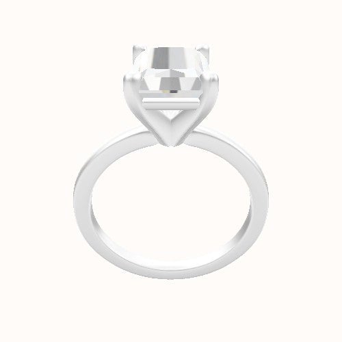 Open Solitaire Engagement Ring With High Set Four Prong Head