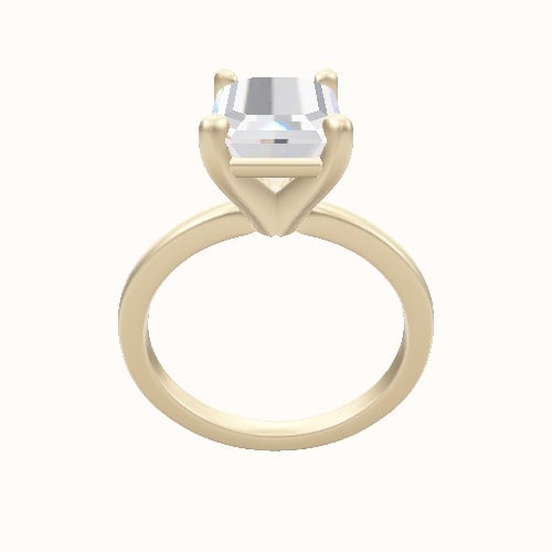 Open Solitaire Engagement Ring With High Set Four Prong Head