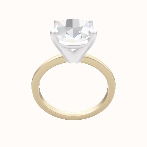 Open Solitaire Engagement Ring With High Set Four Prong Head