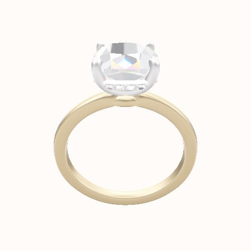 Open Solitaire Engagement Ring With Low Set Pave  Hidden Halo Head