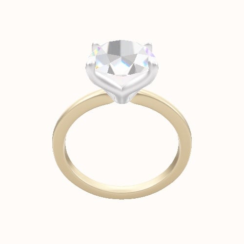 Open Solitaire Engagement Ring With Petal Four Prong Head