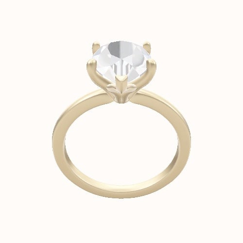 Open Solitaire Engagement Ring With Petal Four Prong Head